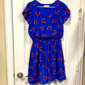 Bright Blue Fox Dress